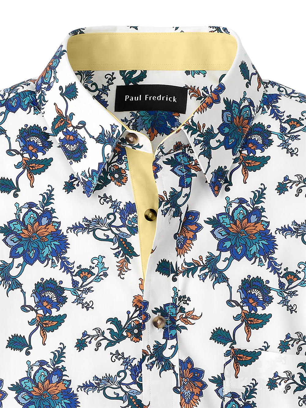 Cotton Floral Print Casual Shirt - Blue/brown