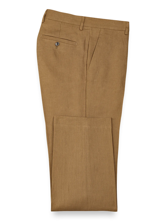 Linen Flat Front Pants - Copper