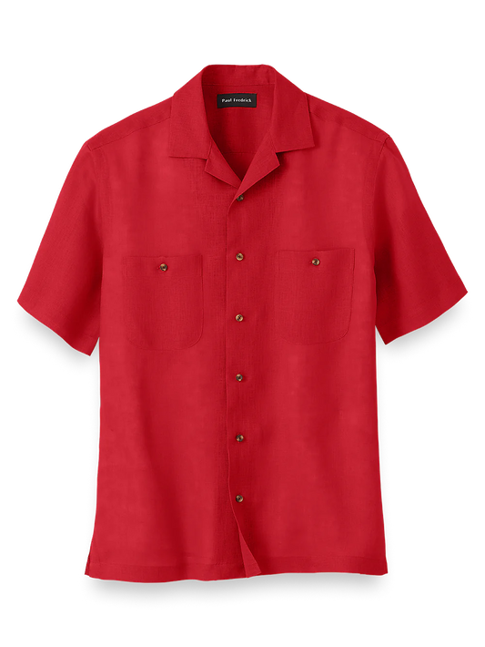 Linen Solid Casual Shirt - Red