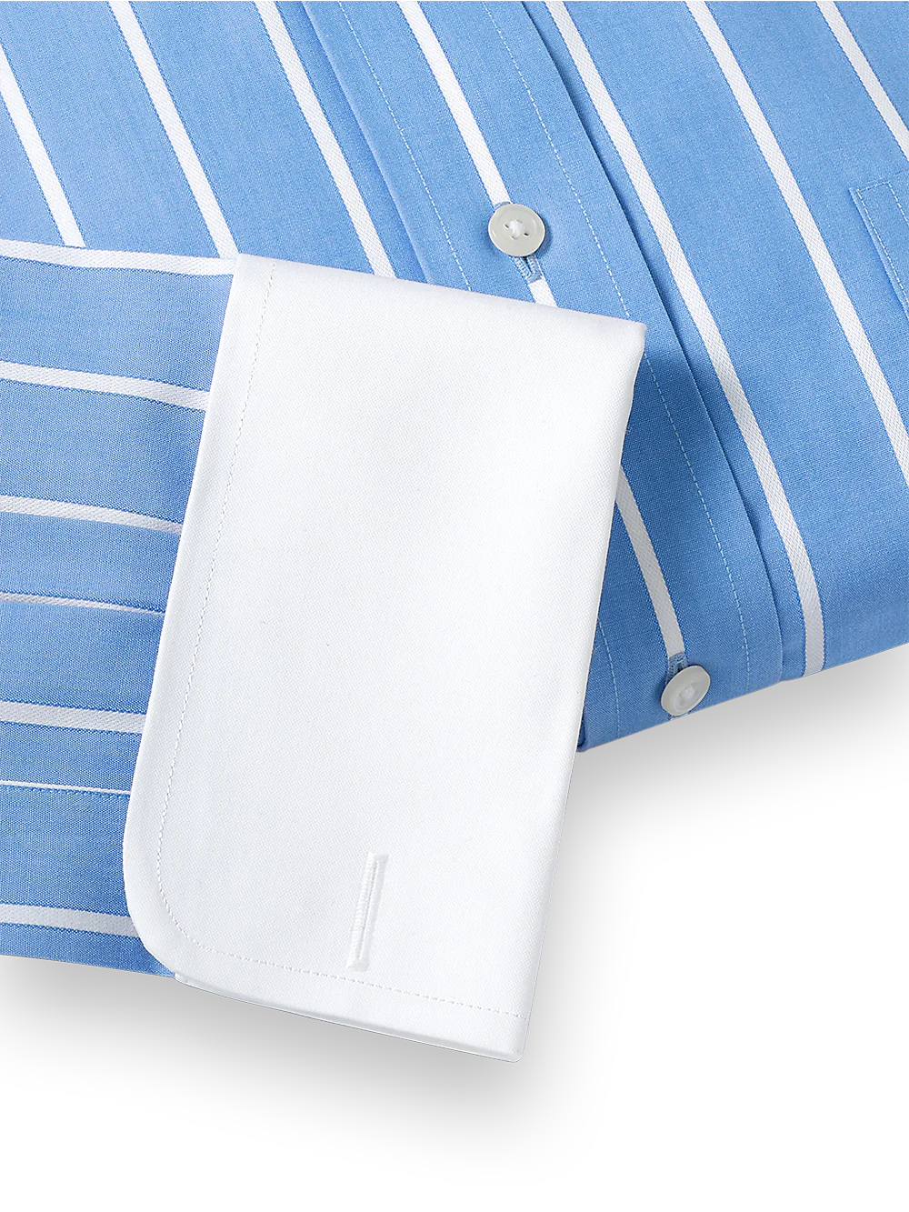 Non-Iron Cotton Stripe Dress Shirt - Blue