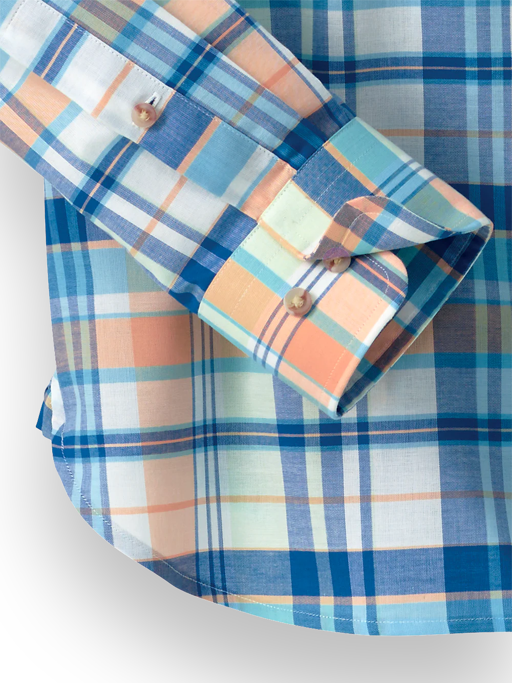 Cotton Madras Plaid Casual Shirt - Orange Multi