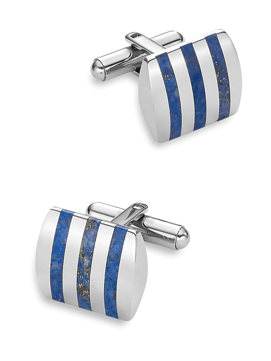 Semi Precious Square Cufflinks - Blue