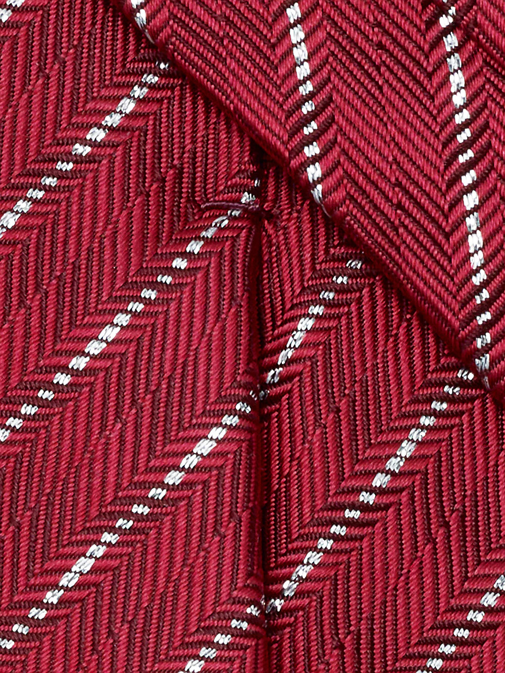 Stripe Woven Silk Blend Tie - Red