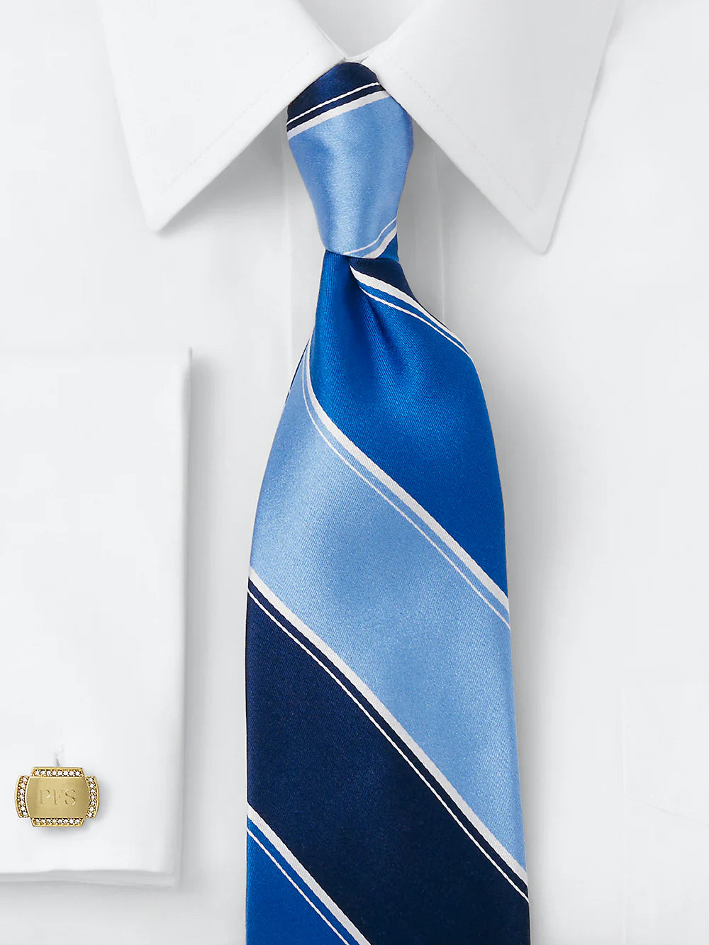 Stripe Woven Silk Tie - Blue