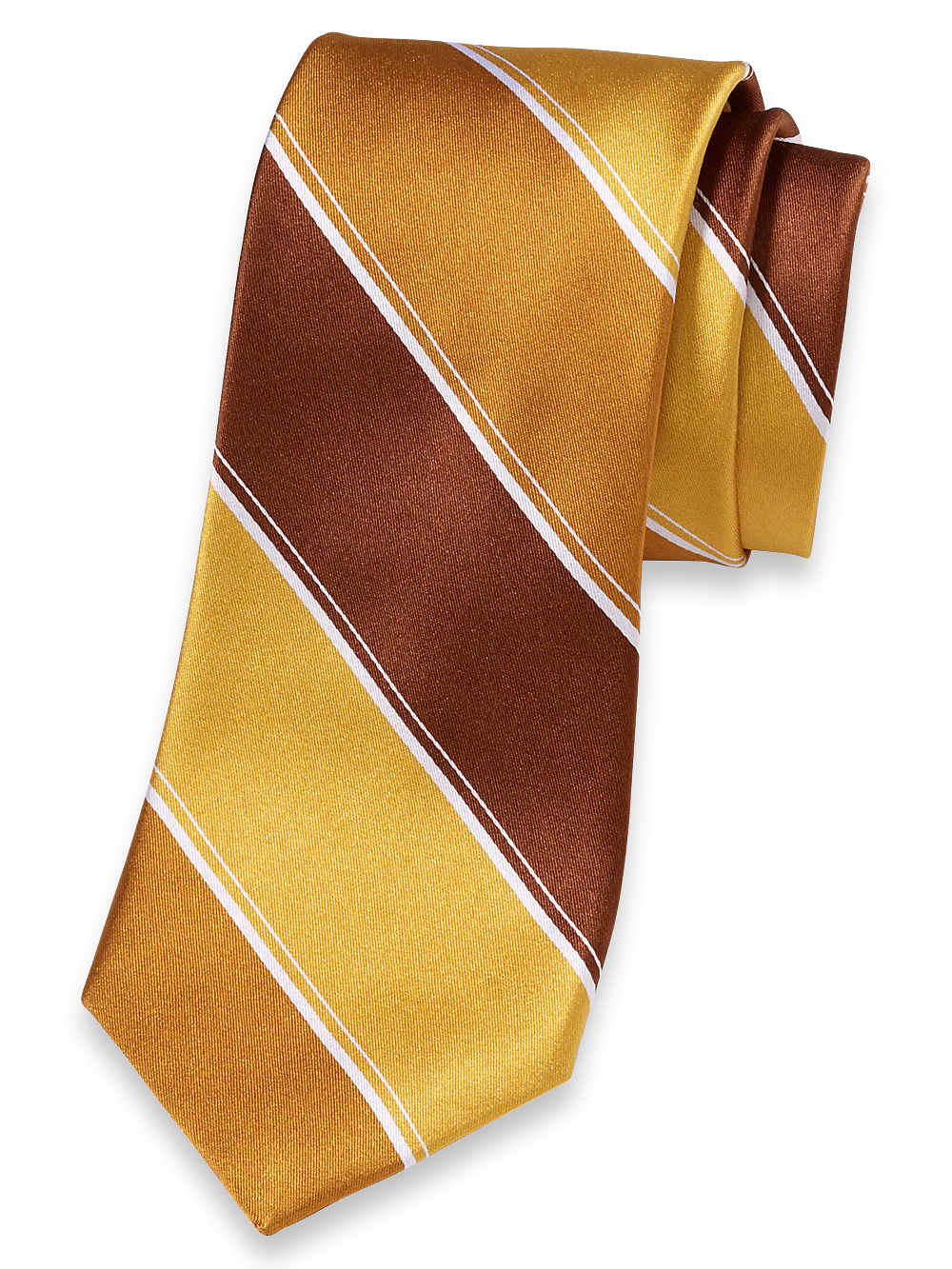 Stripe Woven Silk Tie - Gold Multi