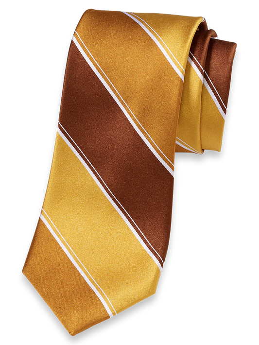 Stripe Woven Silk Tie - Gold Multi