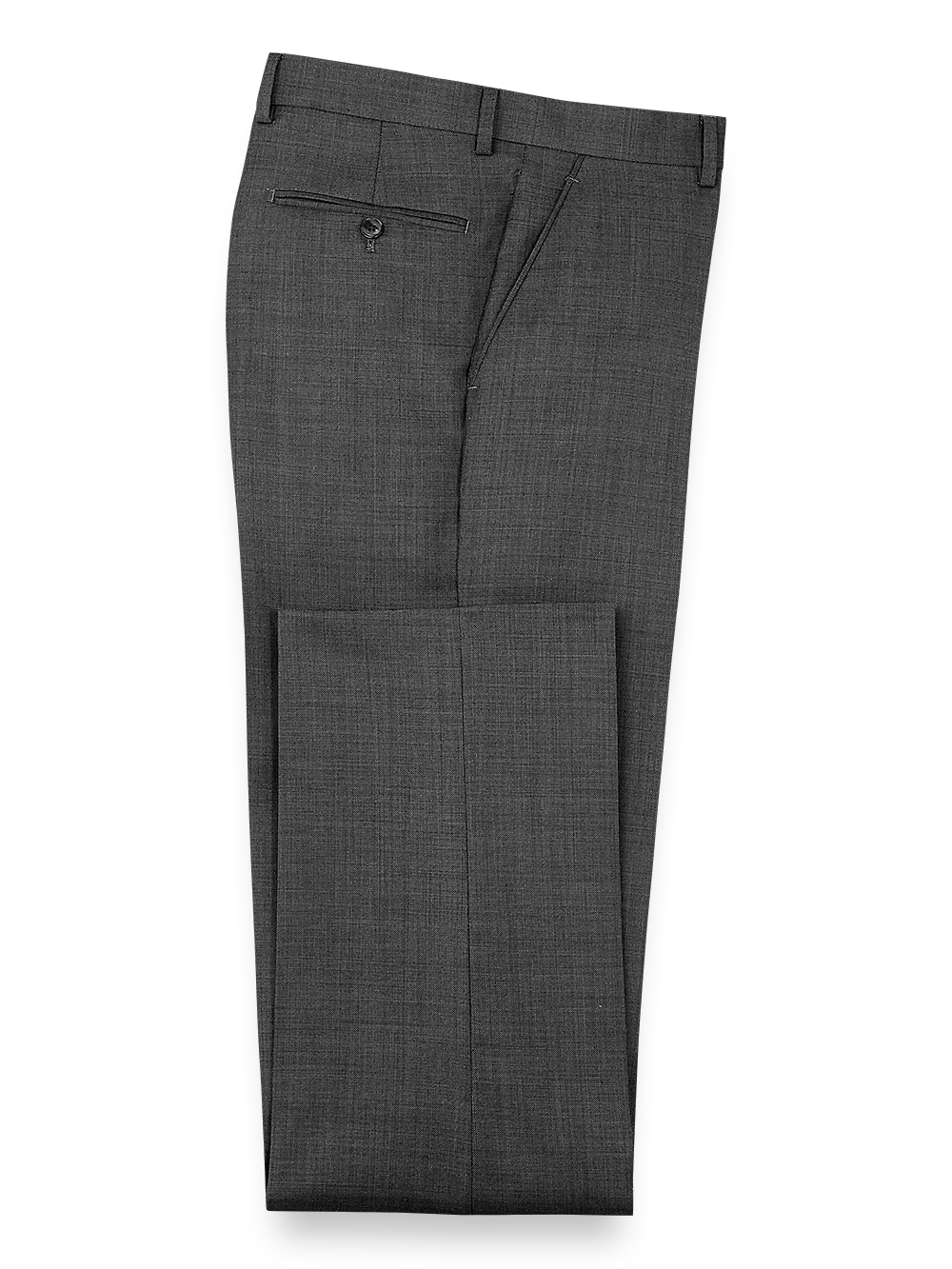 Sharkskin Flat Front Pants - Charcoal