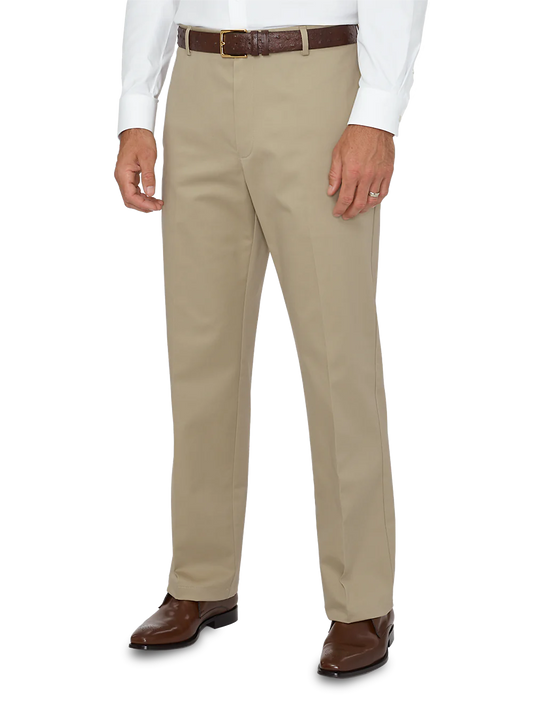 Non-Iron Impeccable Flat Front Pant - Khaki