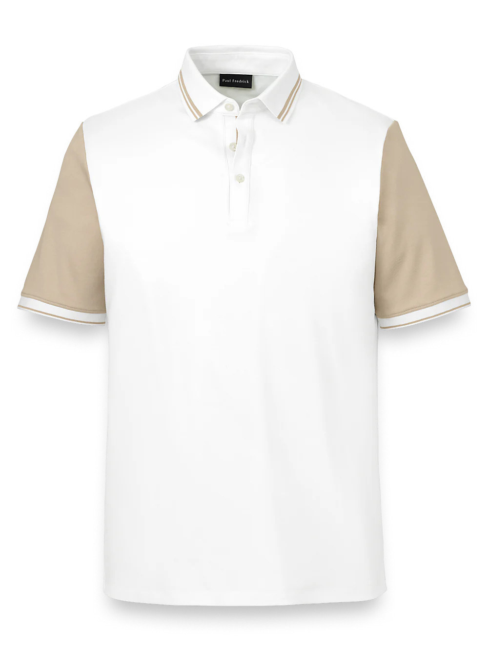 Cotton Three Button Polo - White