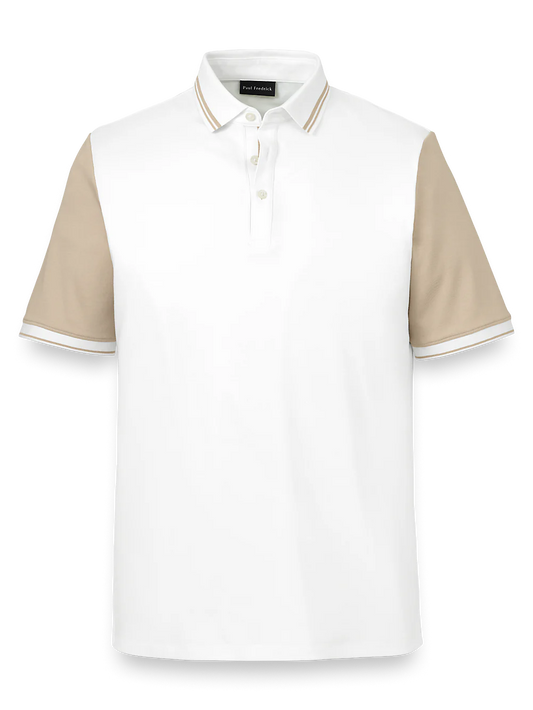 Cotton Three Button Polo - White