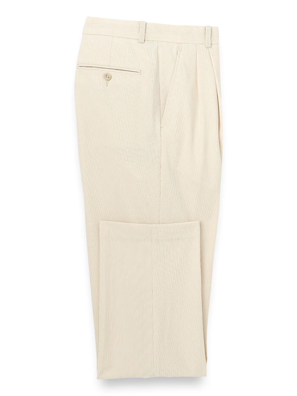 Corduroy Pleated Pants - Winter White