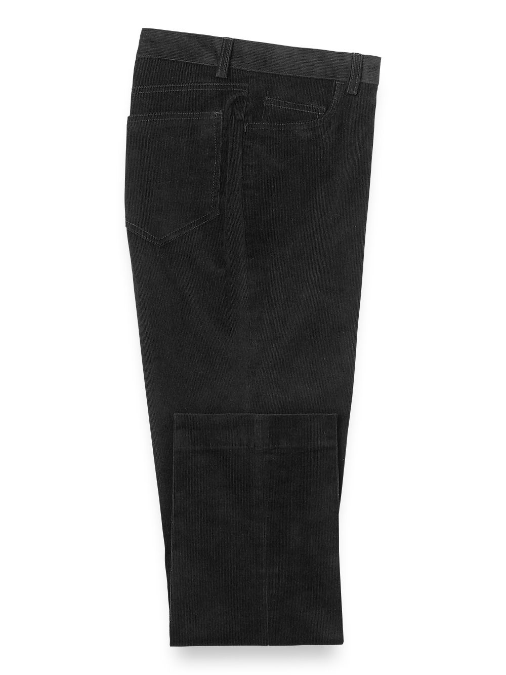 Cotton Blend Corduroy Five Pocket Pants - Black