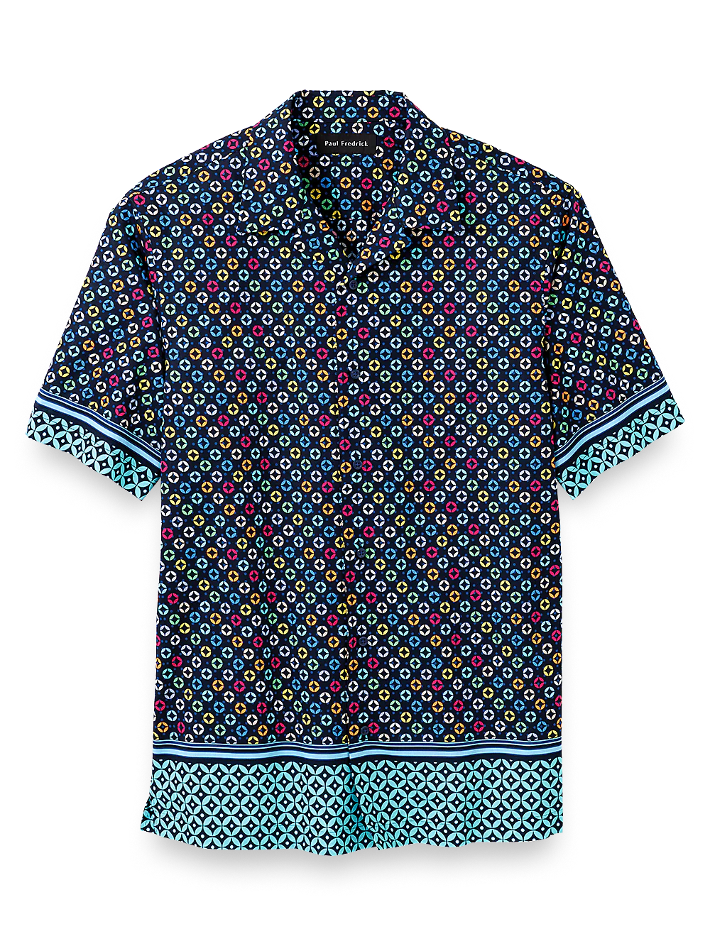 Cotton Circle Print Casual Shirt - Black Multi