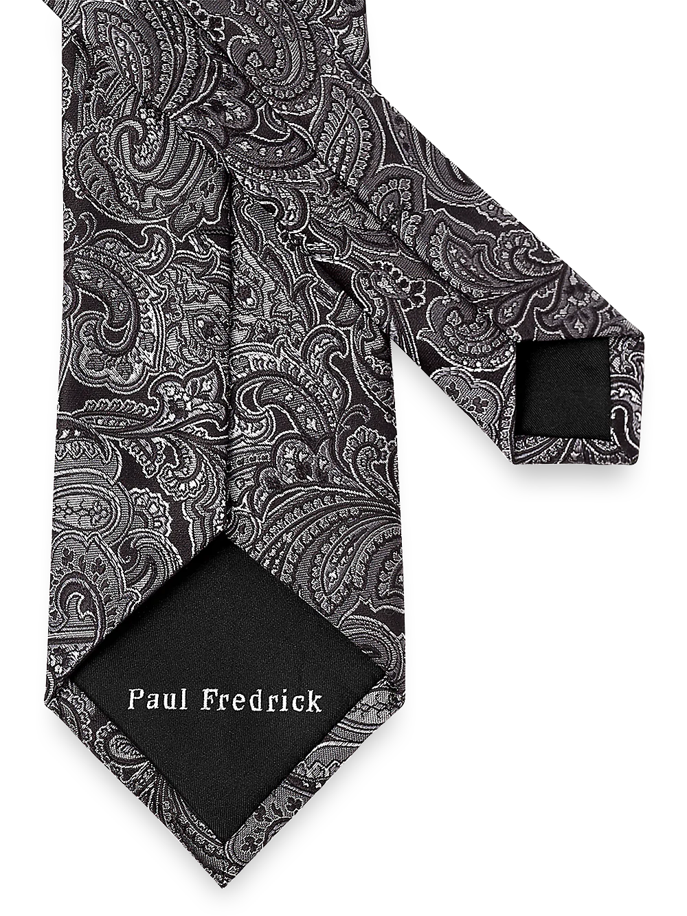 Paisley Woven Silk Tie - Black/grey