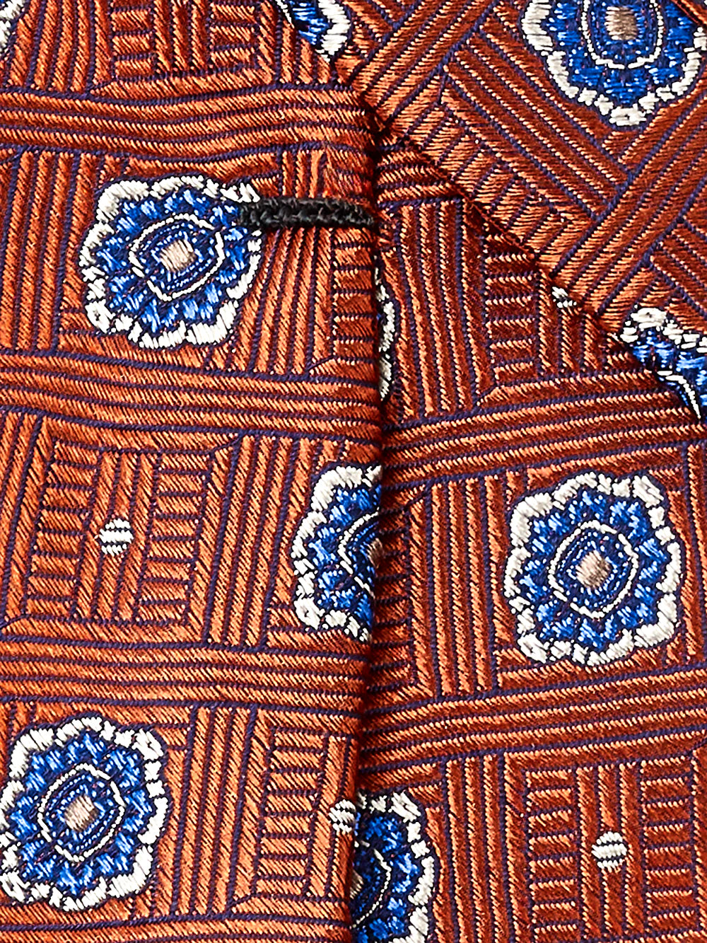 Medallion Woven Silk Tie - Rust