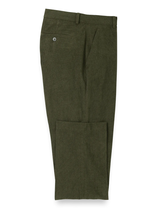 Corduroy Flat Front Pants - Sage