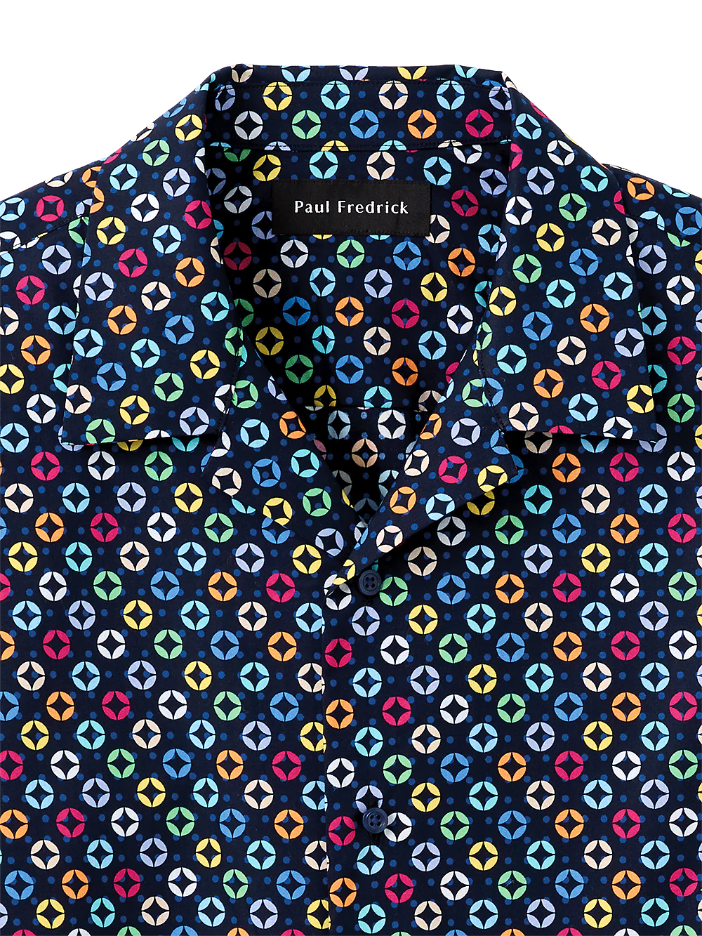 Cotton Circle Print Casual Shirt - Black Multi