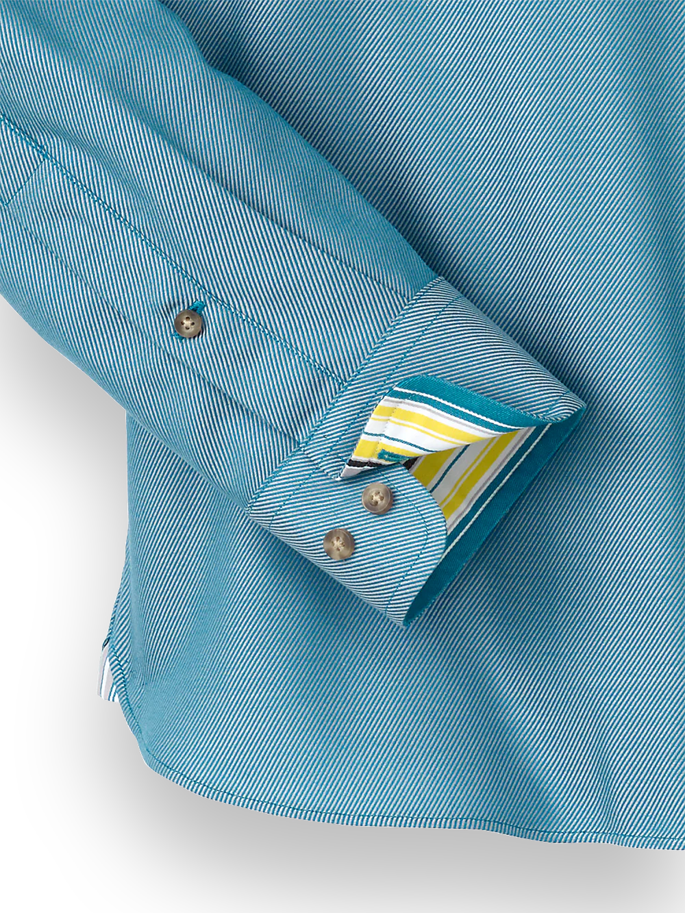 Cotton Solid Casual Shirt With Contrast Trim - Teal