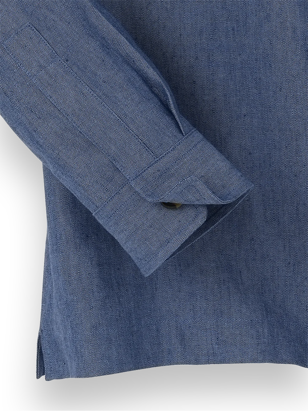 Linen Blend Solid Overshirt - Blue