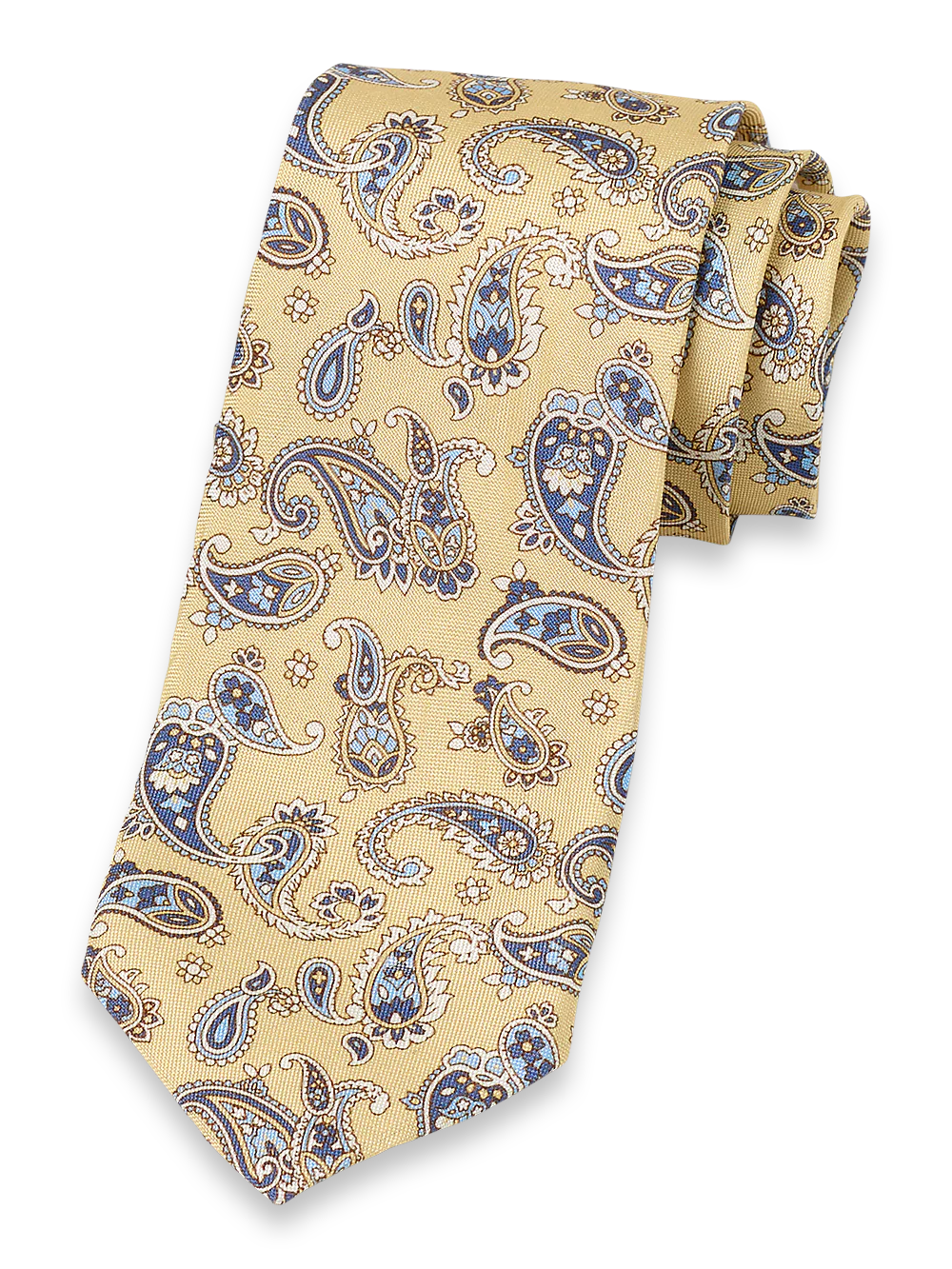 Paisley Woven Silk Tie - Yellow/blue