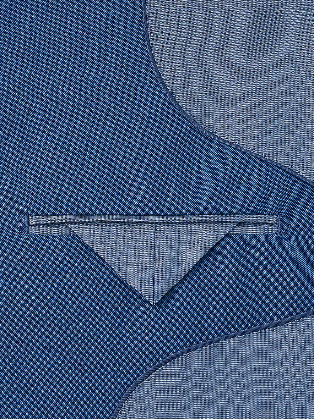 Tailored FIt Sharkskin Peak Lapel Suit Jacket - Sky Blue