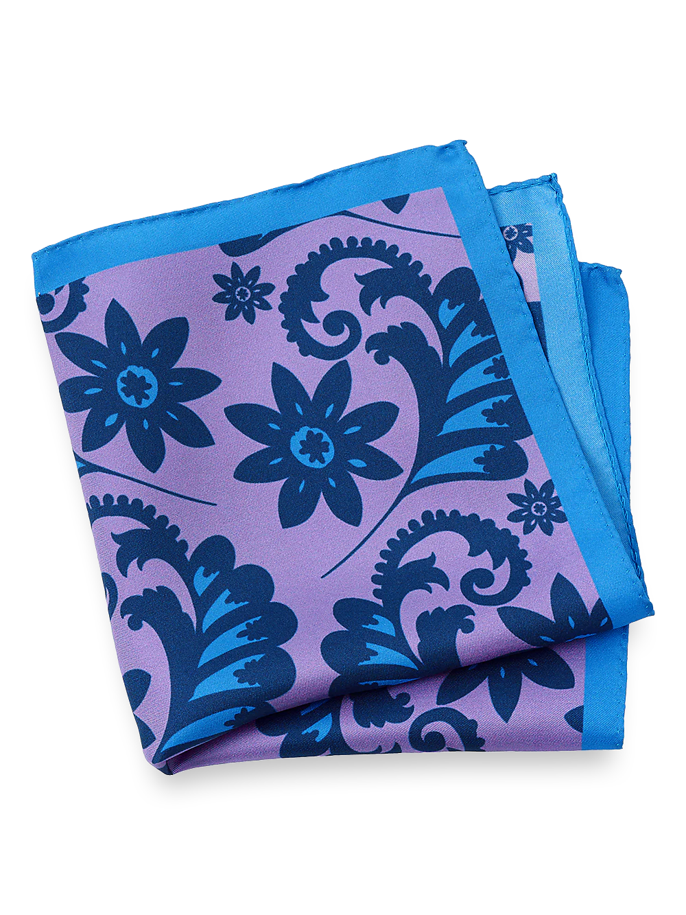 Floral Silk Pocket Square - Purple Multi