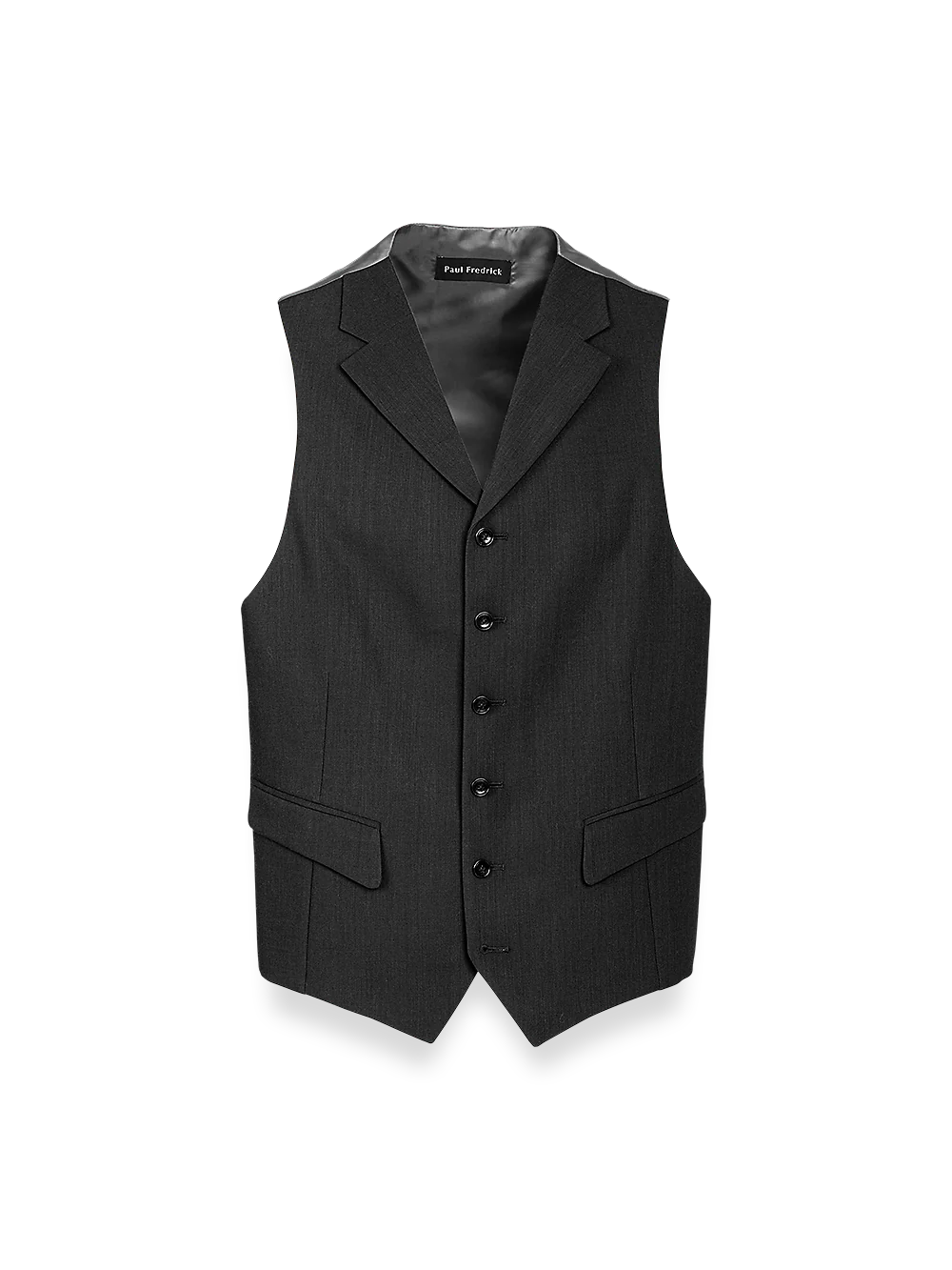 Classic Fit Essential Wool Suit Vest - Black