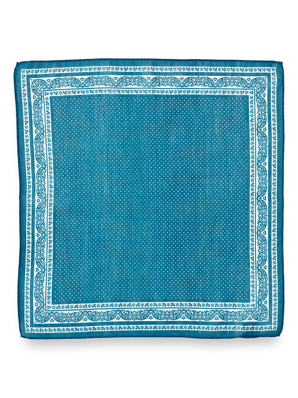 Paisley Cotton Blend Pocket Square - Teal