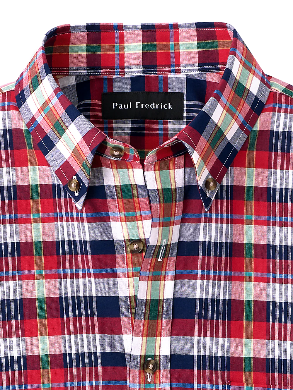 Cotton Madras Plaid Casual Shirt - Red Multi