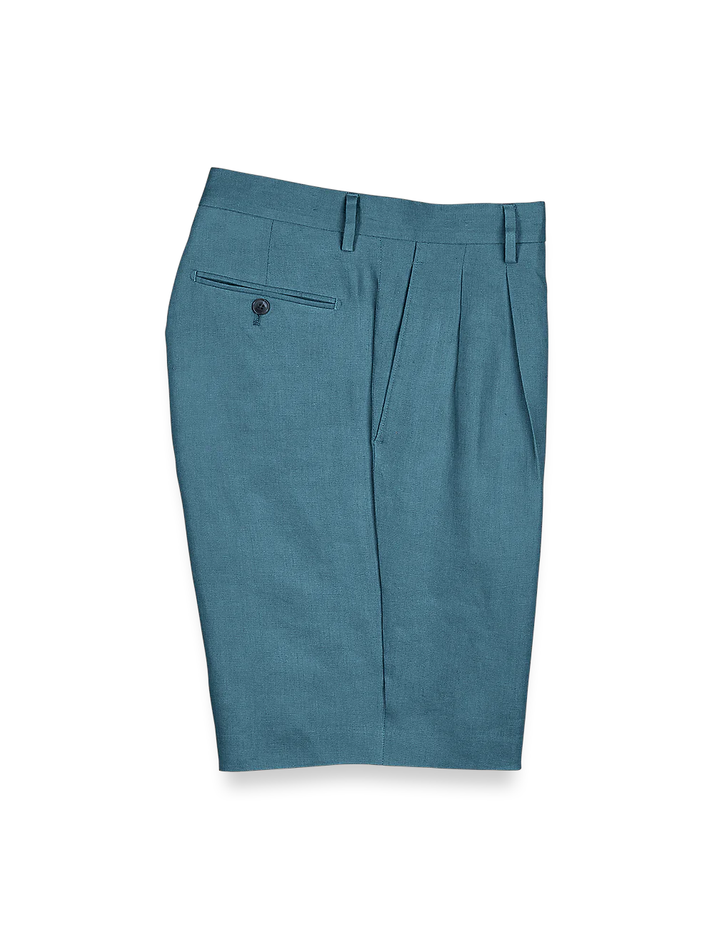 Linen Pleated Shorts - Teal