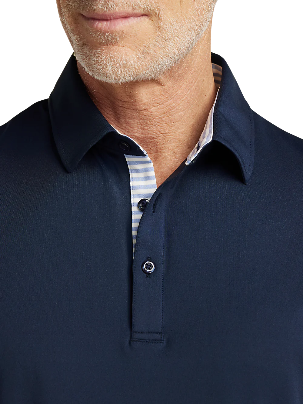 Performance Blend Three Button Polo - Navy