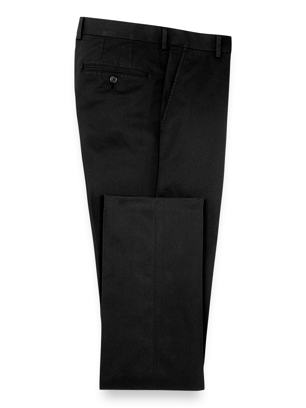 Non Iron Chino Flat Front Pants - Black