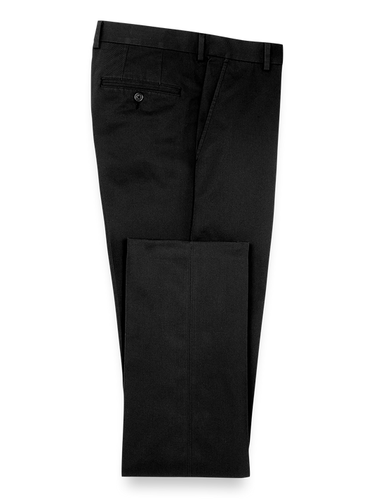 Non Iron Chino Flat Front Pants - Black