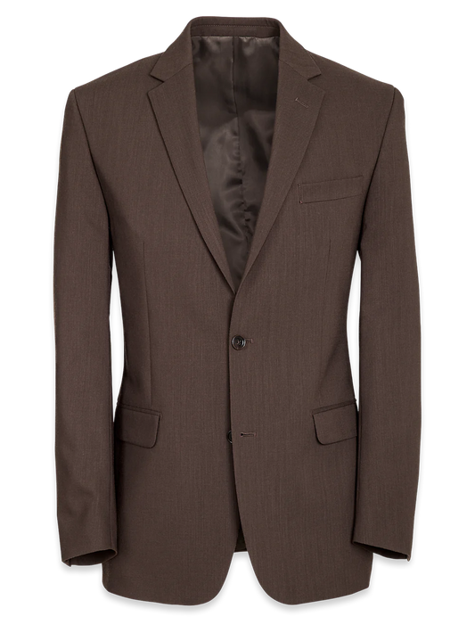 Classic Fit Essential Wool Notch Lapel Suit Jacket - Brown