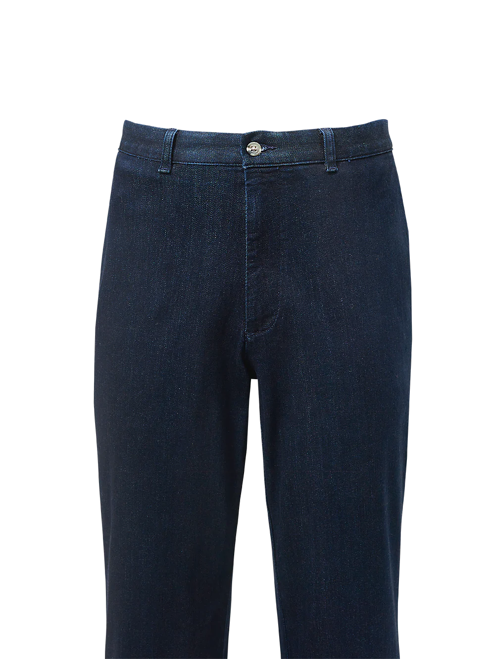 Flat Front Denim Pants - Dark Blue