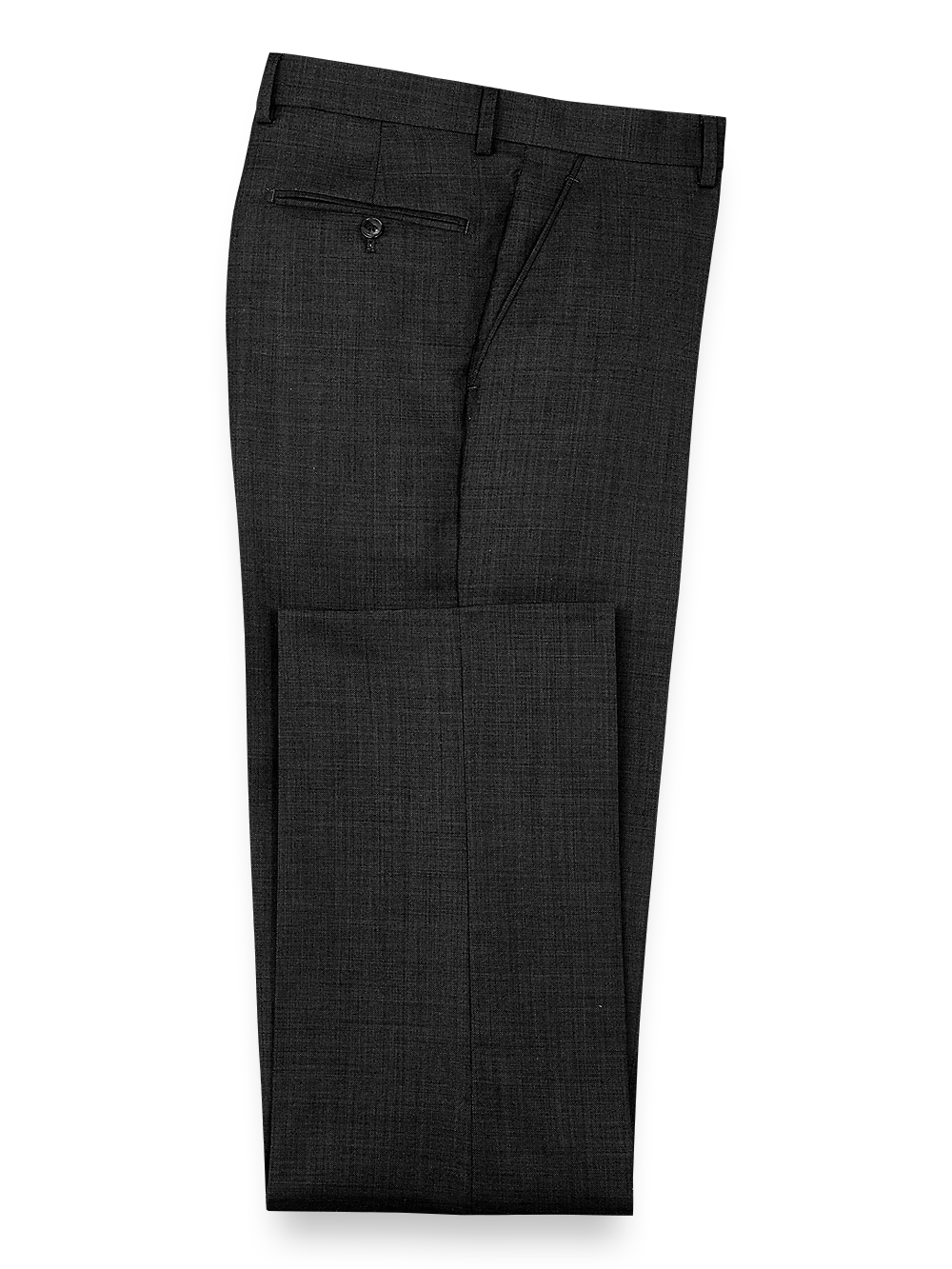 Sharkskin Flat Front Pants - Black