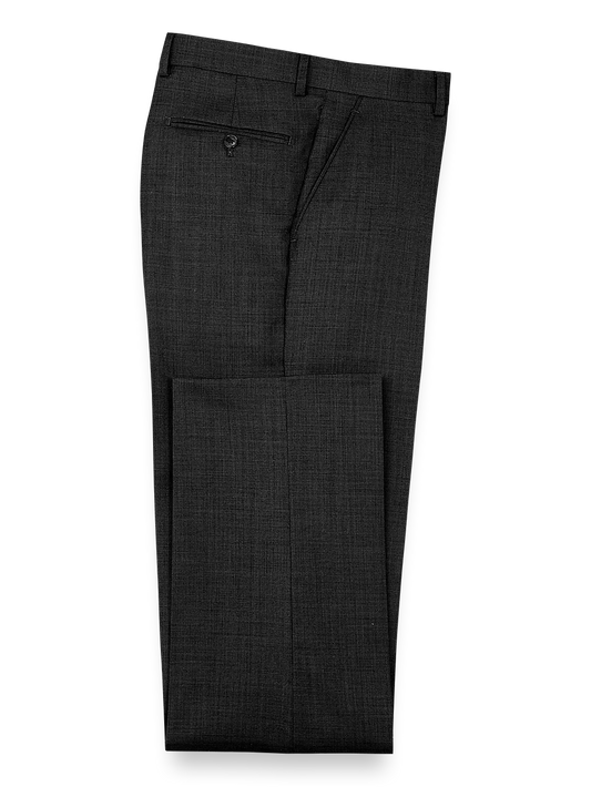 Sharkskin Flat Front Pants - Black