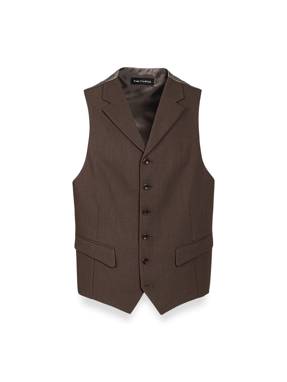 Classic Fit Essential Wool Suit Vest - Brown