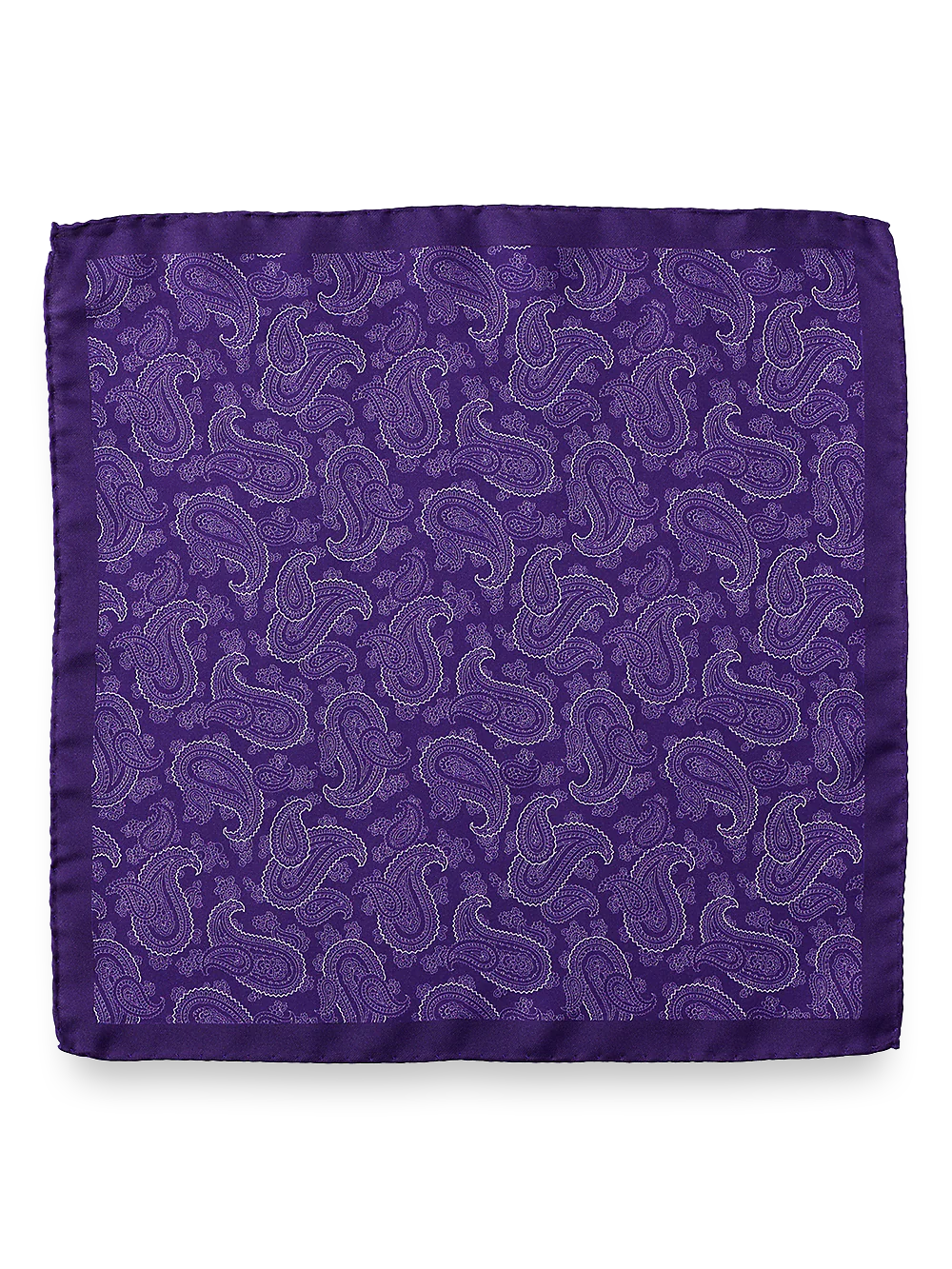 Paisley Silk Pocket Square - Purple