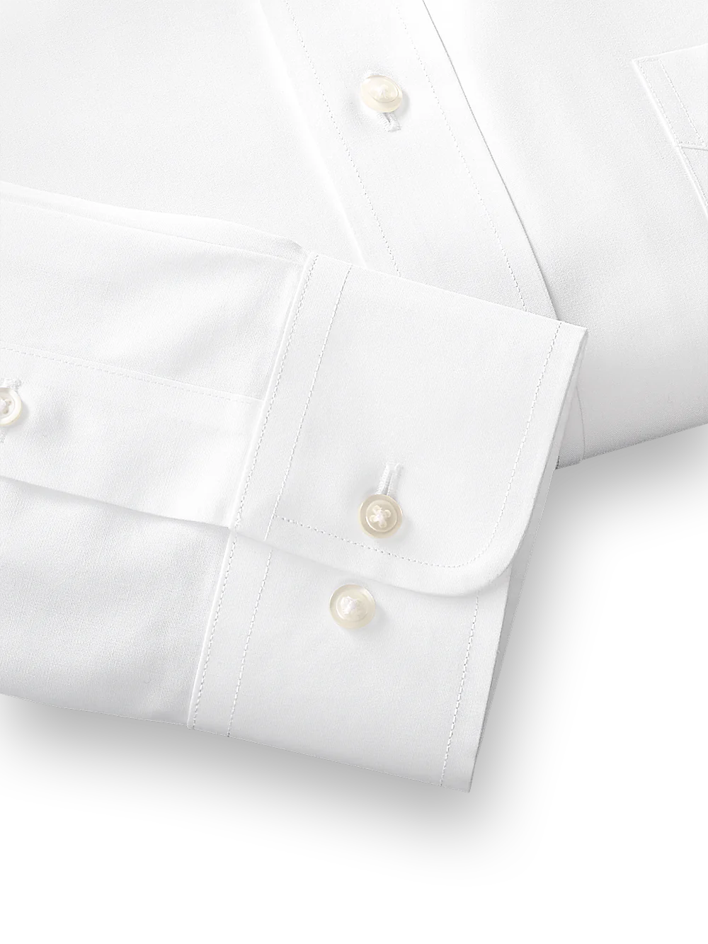 Supima Non-Iron Cotton Solid Color Spread Collar Dress Shirt - White