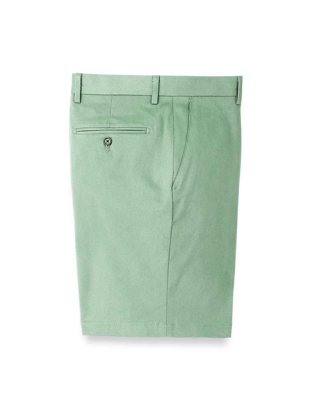 Cotton Stretch Twill Flat Front Shorts - Moss