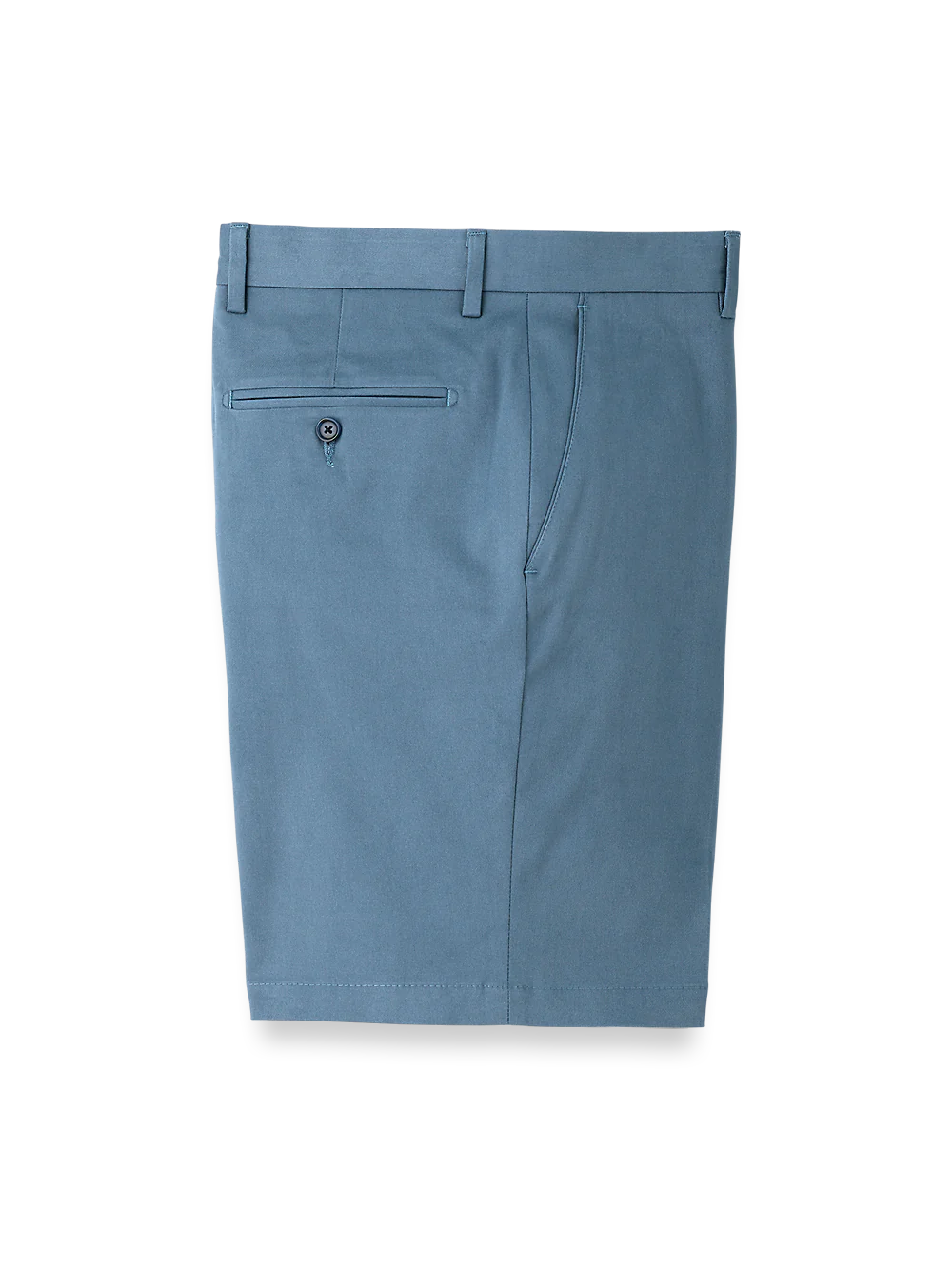 Cotton Stretch Twill Flat Front Shorts - Blue