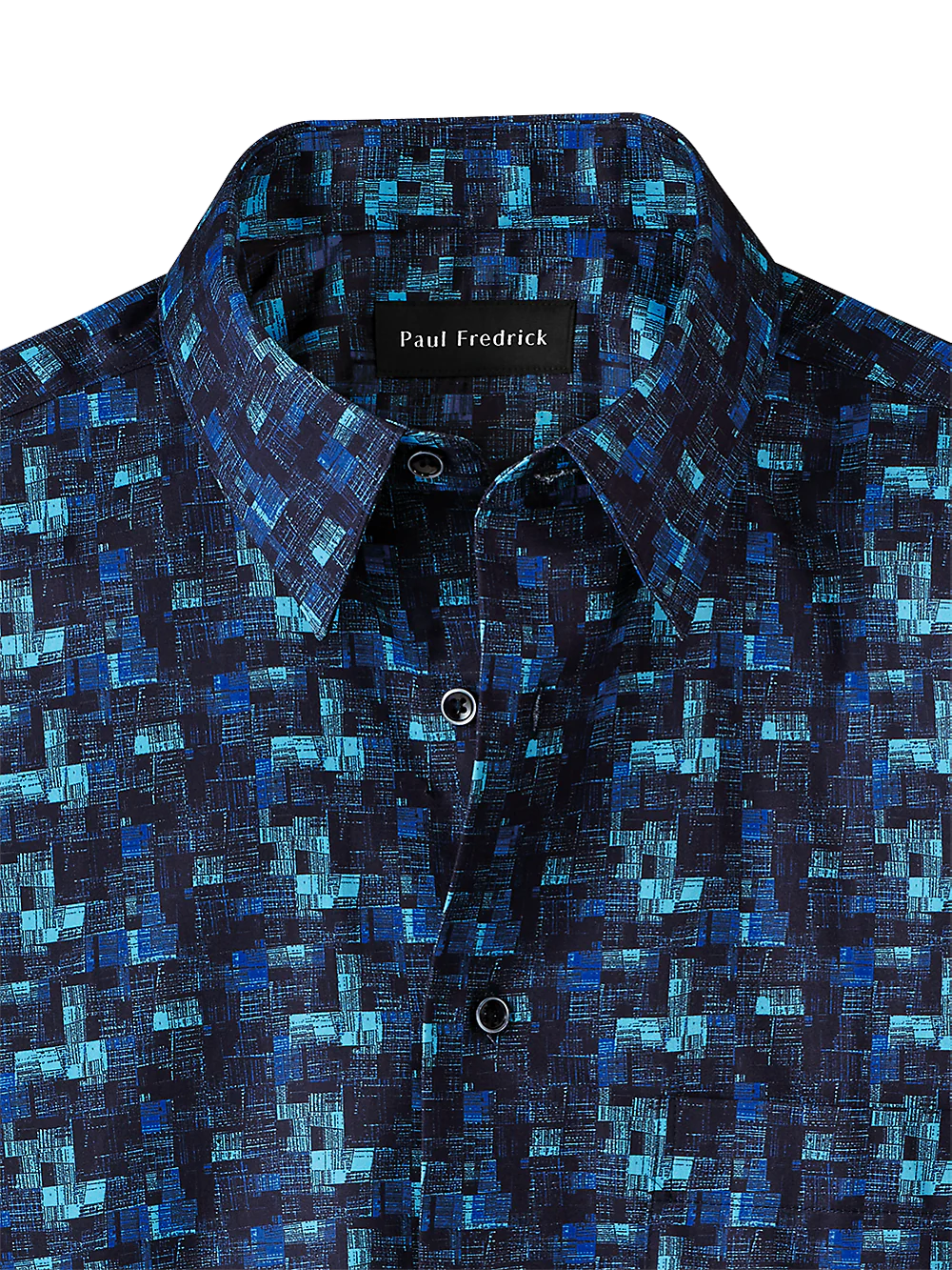 Cotton Abstract Print Casual Shirt - Blue