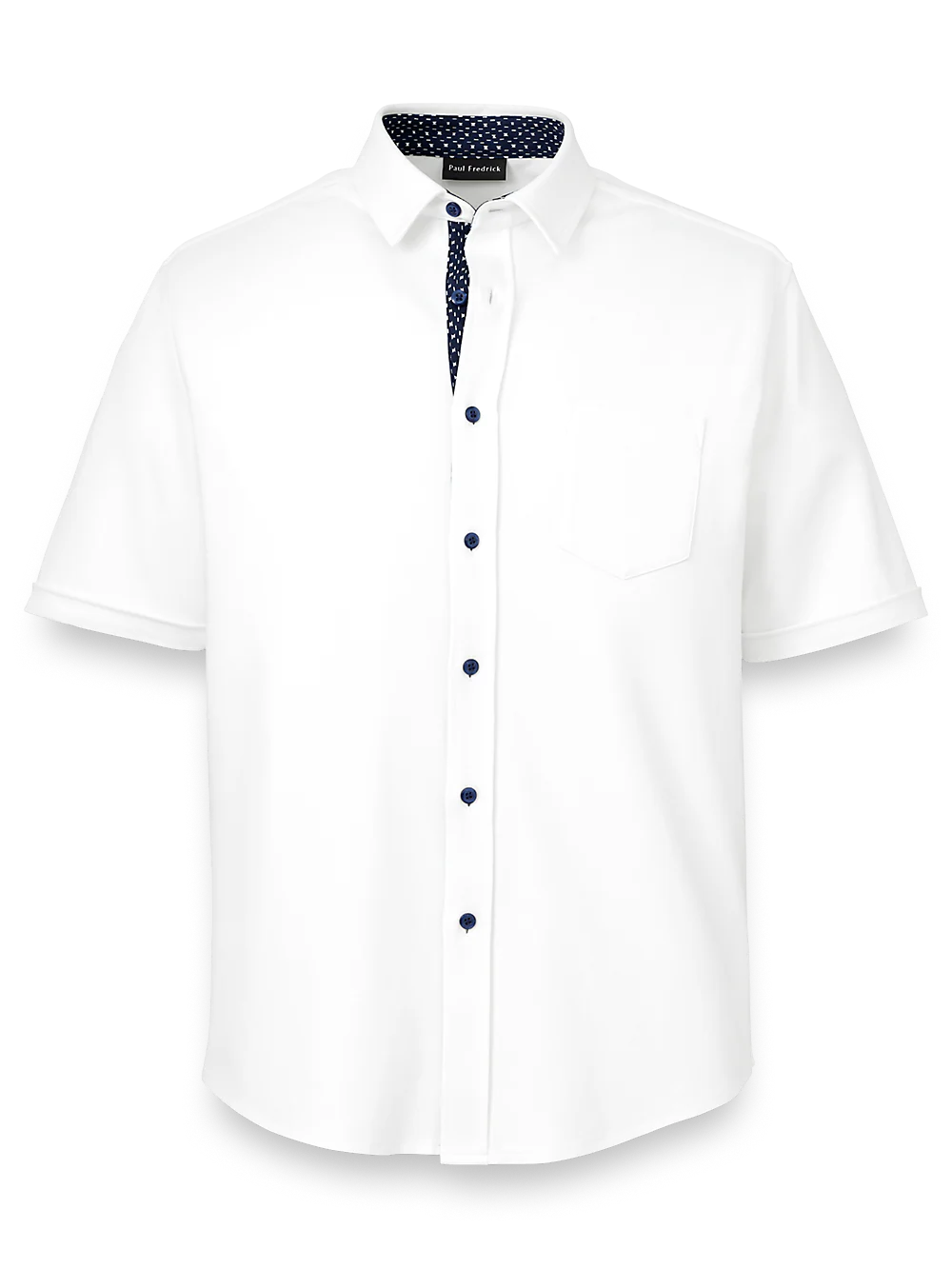 Cotton Button Front Polo - White