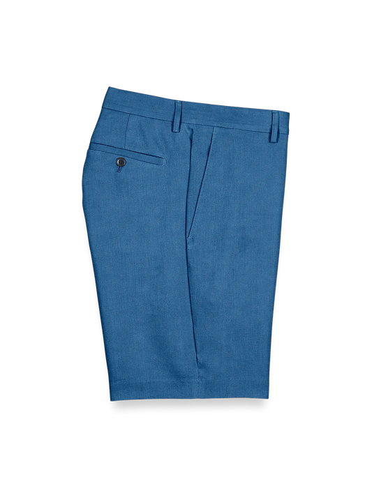 Linen Flat Front Shorts - Indigo