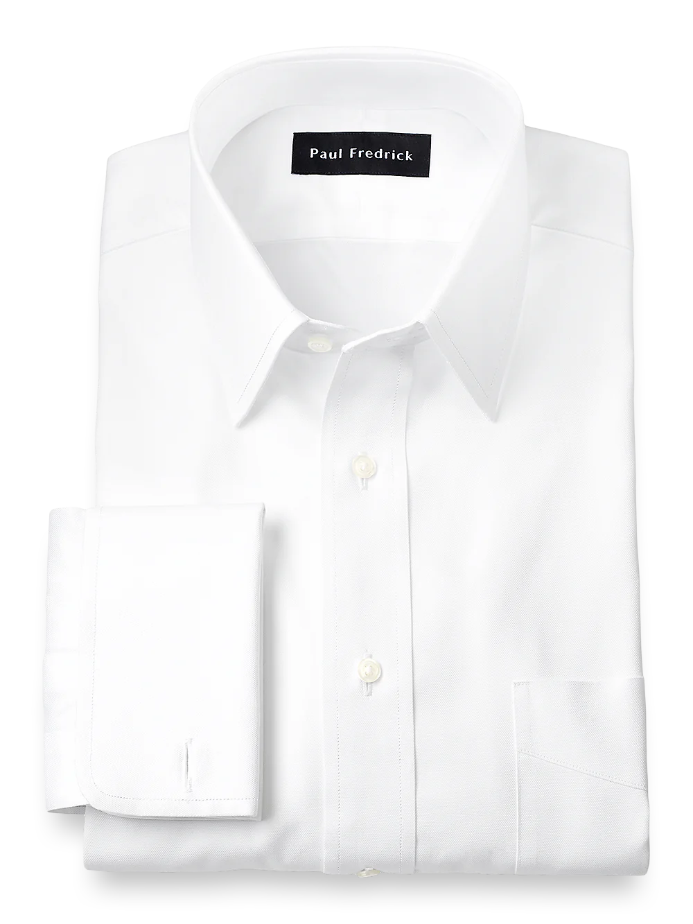 Slim Fit Superfine Egyptian Cotton Solid Straight Collar French Cuff Dress Shirt� - White