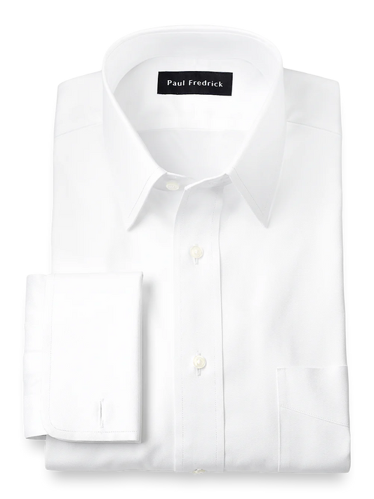 Slim Fit Superfine Egyptian Cotton Solid Straight Collar French Cuff Dress Shirt� - White