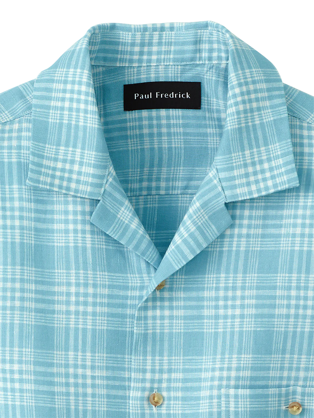 Linen Plaid Casual Shirt - Light Blue