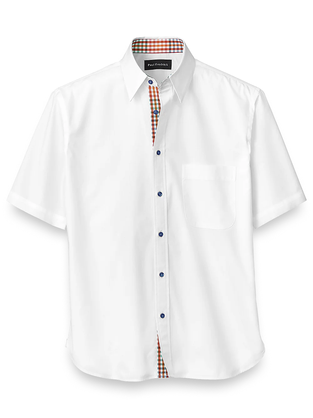 Cotton Solid Casual Shirt With Contrast Trim - White