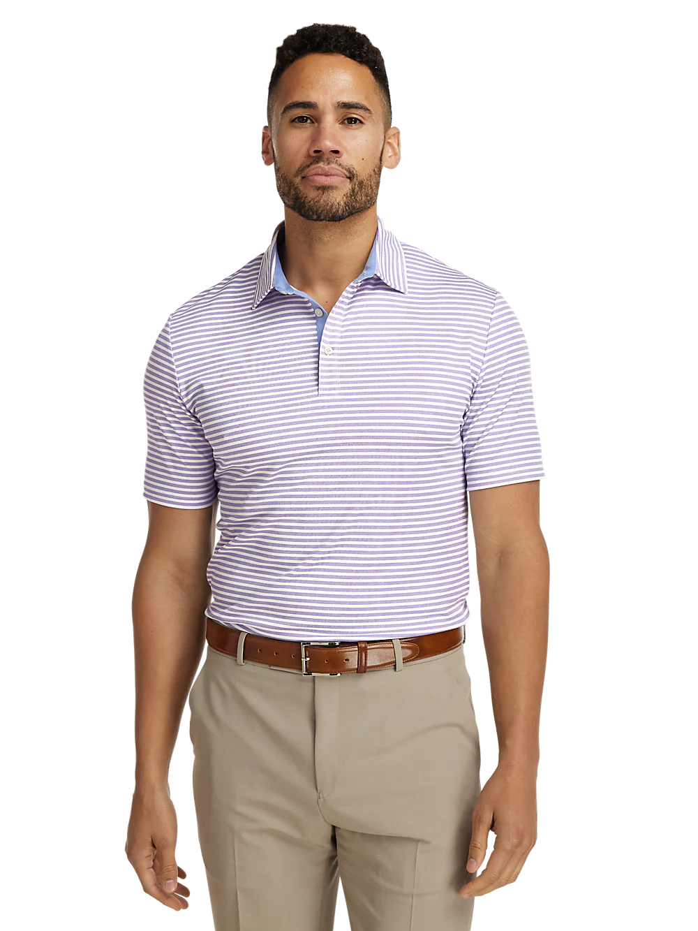 Performance Blend Three Button Polo - Purple